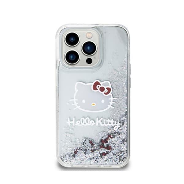 Hello Kitty Liquid Glitter Charms Kitty Head - iPhone 14 Pro Max cover (sølv)