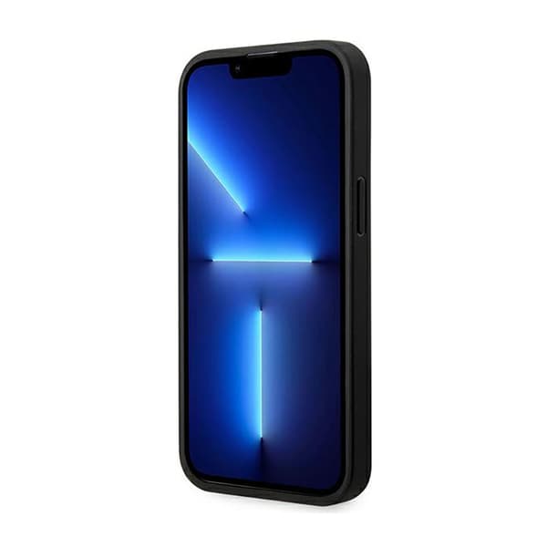 BMW Læder Carbon Blue Line - iPhone 14 Pro Etui (Sort)