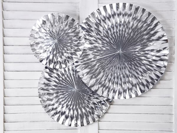 Dekorativa rosetter, silver, 3 st.