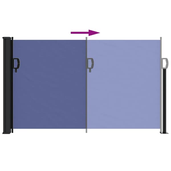 vidaXL udtrækkelig sidemarkise blå 120 x 600 cm