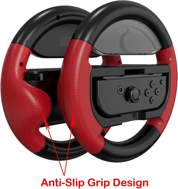 2X COODIO JOY-CON RAT TIL MARIO KART 8 DELUXE NINTENDO SWITCH OLED