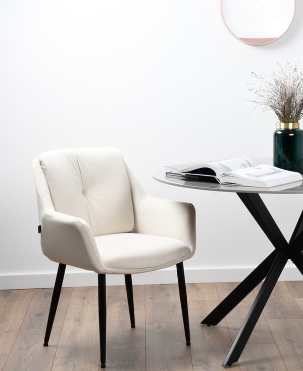 ALEX samettinen nojatuoli, vaalea beige