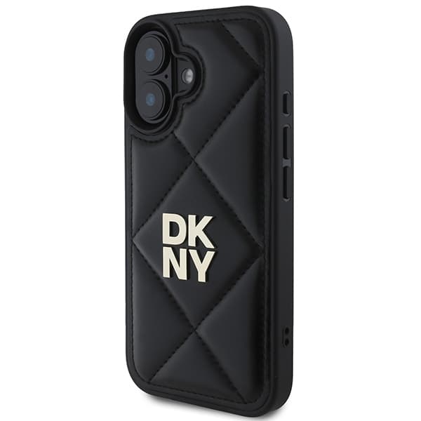 DKNY DKHCP16SPQDSLK iPhone 16 6.1 sort/sort quiltet Stack-logo
