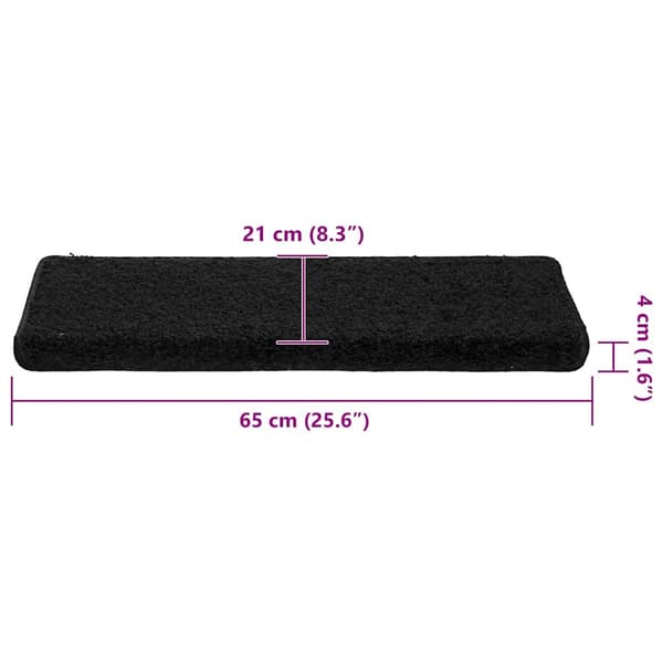 vidaXL trappemåtter 30 stk. 65x21x4 cm sorte