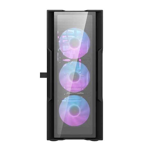 Darkflash DK431 Glasdatorchassi (svart) + 4 RGB-fläktar
