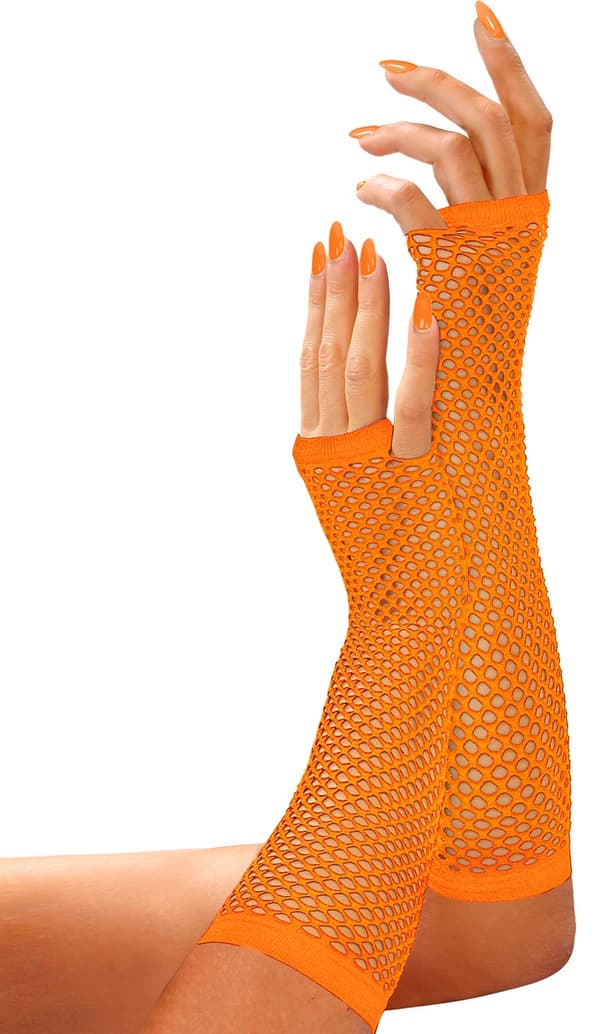 ORANGE Neon DISCO verkkokäsineet