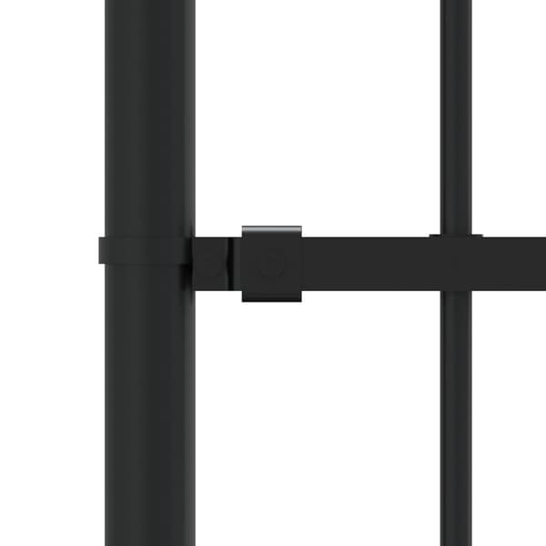 vidaXL spidshegn, sort, 222 cm, pulverlakeret stål