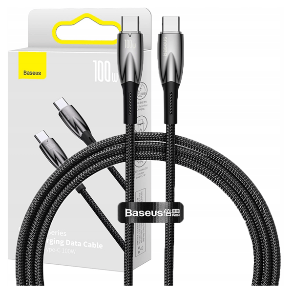 Baseus Glimmer USB-C til USB-C-kabel, 100W, 1m (sort)