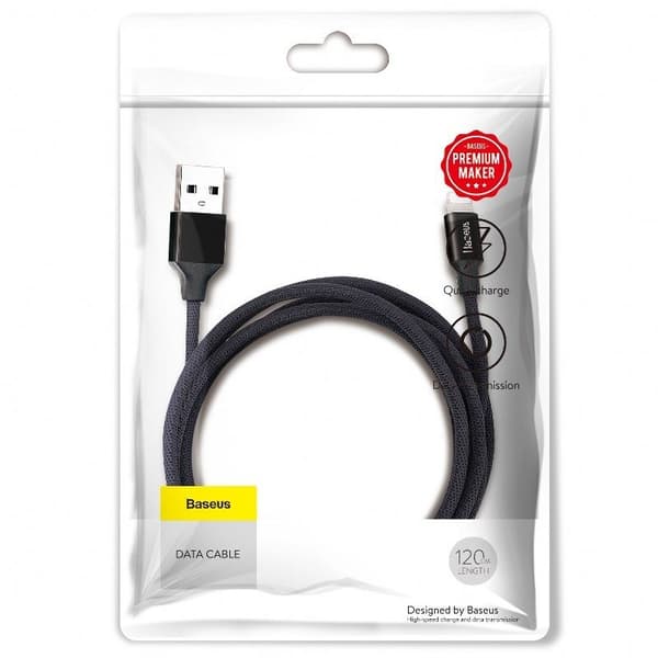 Baseus Yiven Lightning 1,2m 2A-kabel - svart
