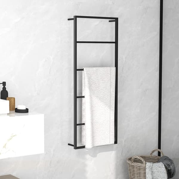 vidaXL Pyyheteline musta 45x10x115 cm teräs