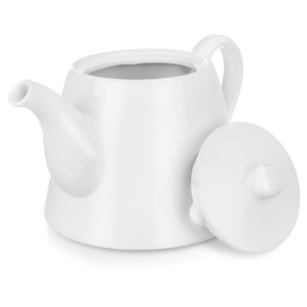 Vit porslinskanna för kaffe och te 2 l