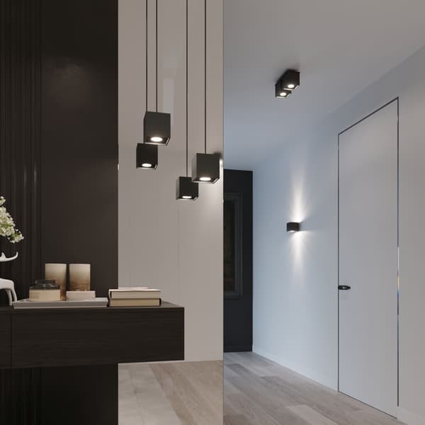 LOFTSLAMPE DELTA 1 GU10 SORT ALU LUMILO 00.108.22