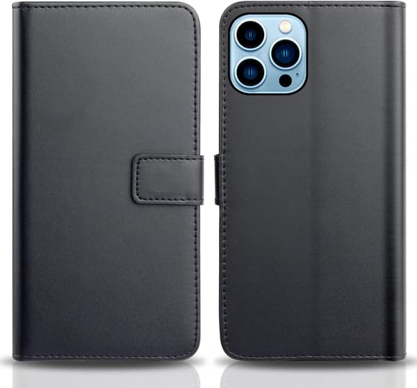 IPHONE 13 PRO MAX SVART LÄDERSKAL