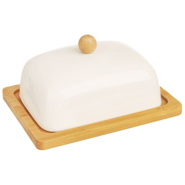Hvid porcelænssmørretter WHITELINE
