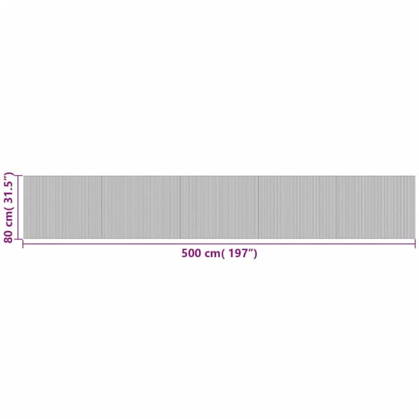 vidaXL Suorakulmainen matto, musta, 80x500 cm, bambu