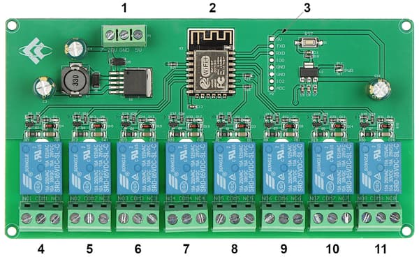 ESP12-8R-D8 Wi-Fi-relemoduuli