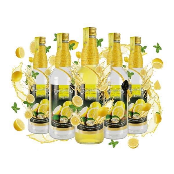 Dekorativ flaska citronvodka Monopol glasflaskor 500ml för citronvodka