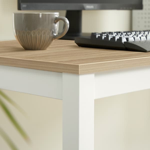 TESSA bord 120 cm x 60 cm - egetræ / hvide ben