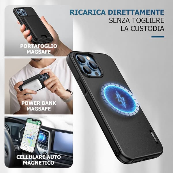 ETUI TIL APPLE IPHONE 13 PRO MAX SORT SILIKONEFORSTYRKET + MAGSAFE A2484