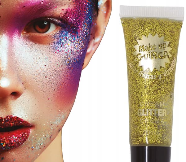 Ansigtsmaling GULD Glitter Halloween Makeup Makeup