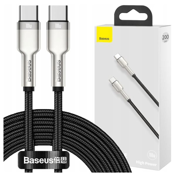 Baseus Cafule USB-C til USB-C kabel, 100W, 2m (sort)