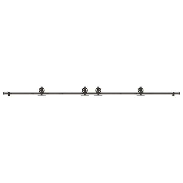 vidaXL Skjutdörrsinstallationssystem, 366 cm, Stål, Svart