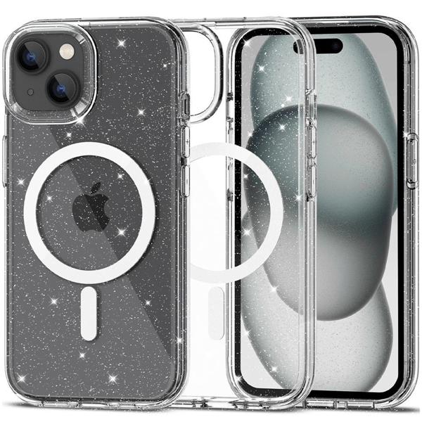 TECH-PROTECT FLEXAIR HYBRID MAGSAFE IPHONE 15 GLITTER CLEAR