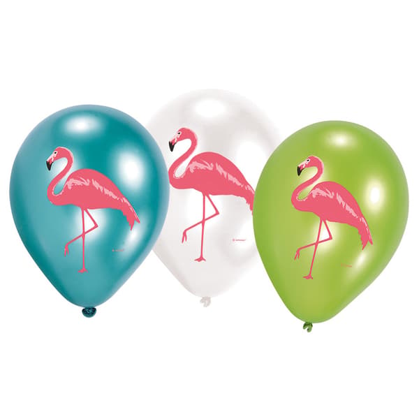 Flamingoballoner 28 cm 6 stk.