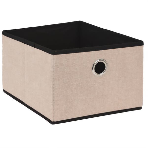 Beige tekstilopbevaringsbeholder 32x25x18cm 1 stk.