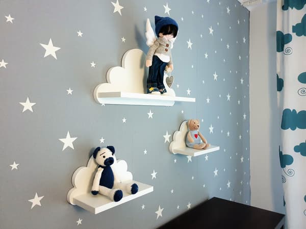 Cloud Shelves Sæt med 3 Bamser - Prestige
