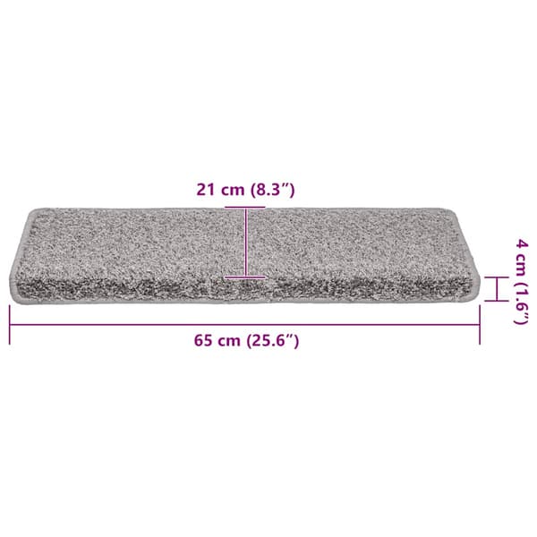 vidaXL trappemåtter 30 stk. 65x21x4 cm grå
