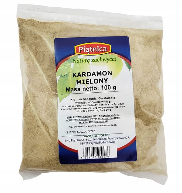 Malen kardemumm krydda 100g förpackning