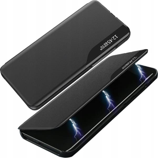 Eco Leather View Case elegant flipfodral med stativfunktion iPhone 13 Pro svart