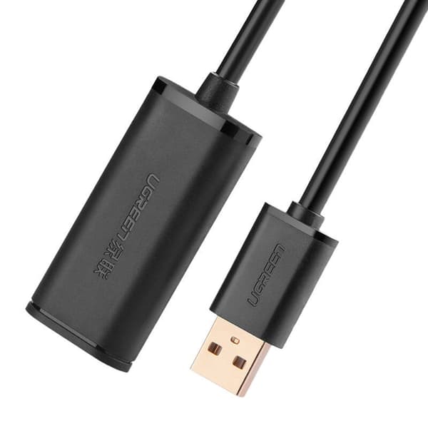 UGREEN US121 USB 2.0 forlængerkabel, aktiv, 5m (sort)