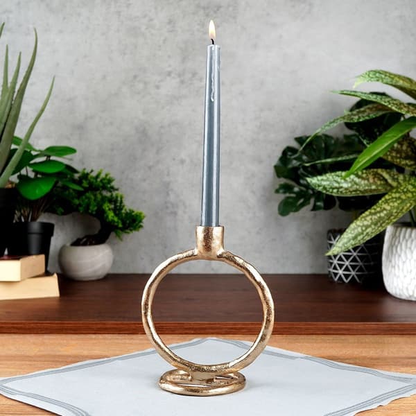 Aluminium ljusstake guld 19 cm