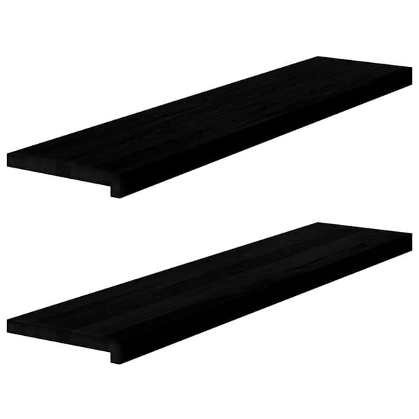 vidaXL trappetrin, 2 stk. brun 110x25x2 cm massivt egetræ