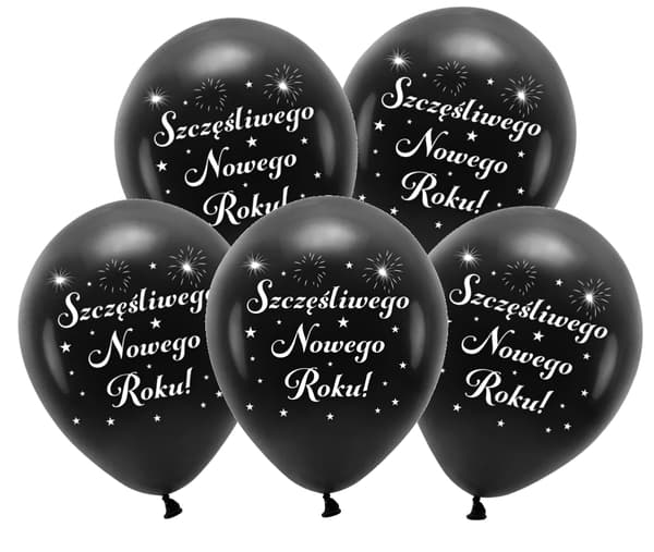 Gott nytt år-ballonger! 14 tum, 5 st.