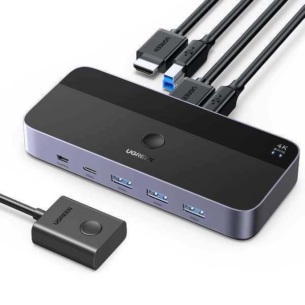 Ugreen CM664 HDMI-switch 2-i-1 KVM-switch - sort