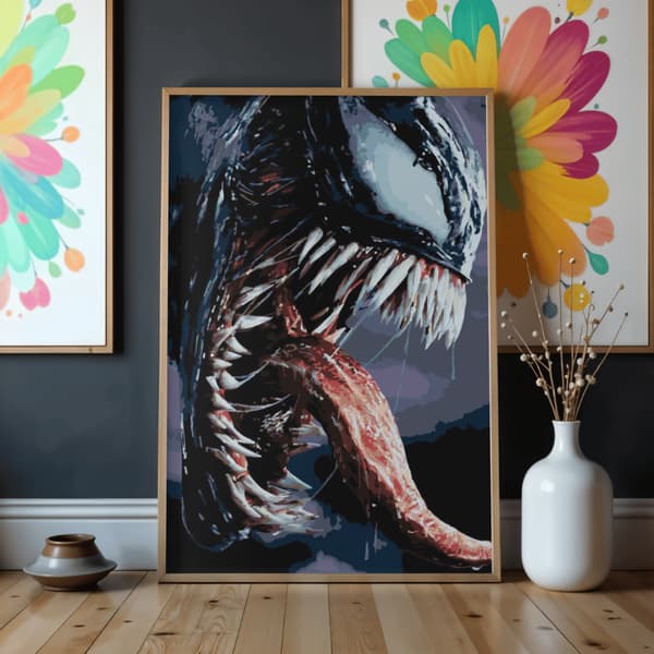 Mal efter nummer billede med ramme Venom Marvel 50x70 cm
