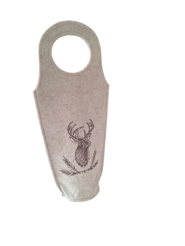 VINPRESENTPÅSE I FILT, LJUSBEIGE, 35×15×8,5 CM FÖR FLASKOR
