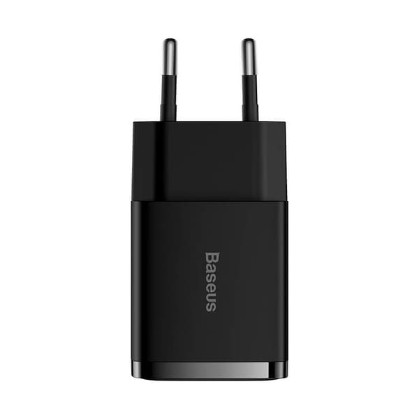 Baseus Kompakt Snabbladdare, 2x USB, 10.5W (svart)