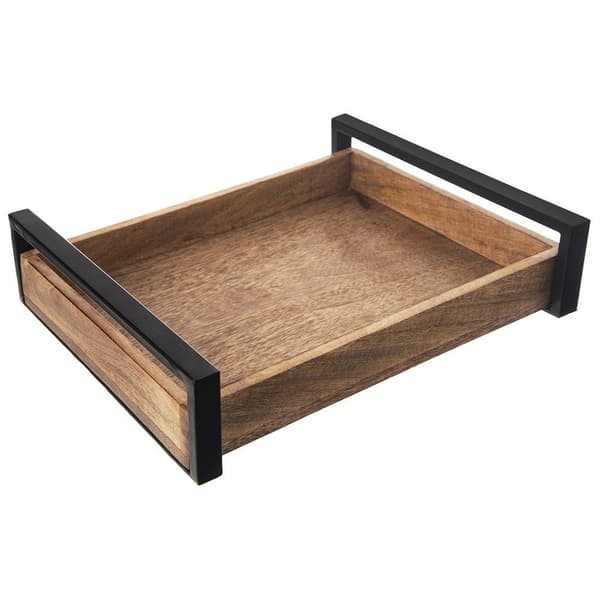 Serveringsbakke i træ med håndtag MANGO 35,5x27 cm