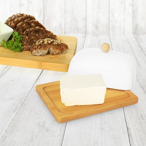Hvid porcelæns smørretter WHITELINE