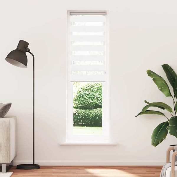 vidaXL Zebrarullgardin, vit, tygbredd 60,9 cm, polyester