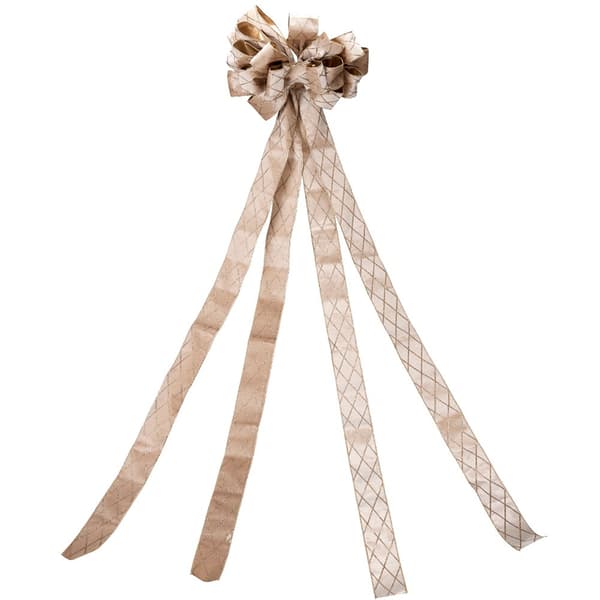 Dekorativ beige båge för julgran 130x33 cm