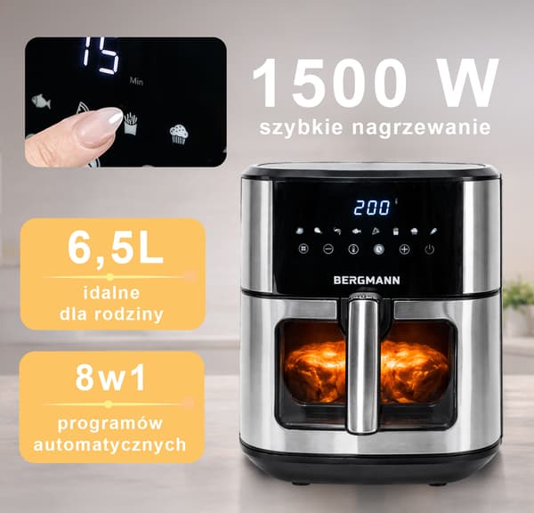Bergmann YO 1 airfryer 6,5l 1500W sort