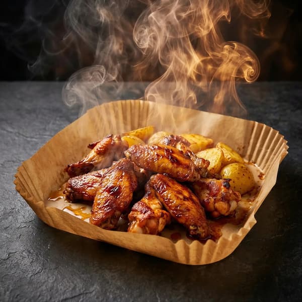 Papir bageforme til airfryer, stort sæt, 250 stk., 20×20 cm
