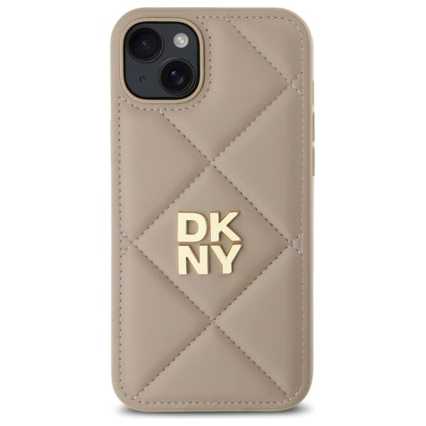 DKNY DKHCP15MPQDSLE iPhone 15 Plus 6,7 Beige Quiltet Stack Logo