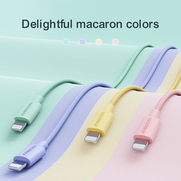 Joyroom Farverigt Datakabel S-2030M13 USB-A / Lightning 2.4A 2m - Lyserød