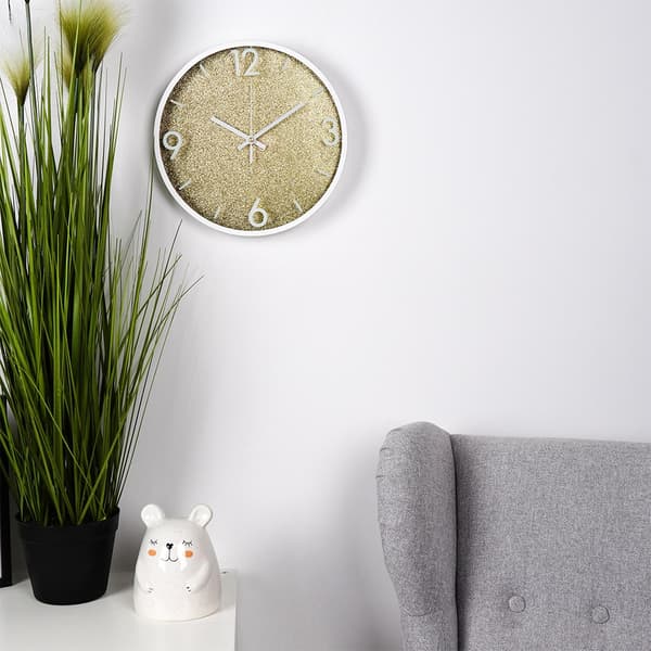 Vægur guld hvid 29,5 cm